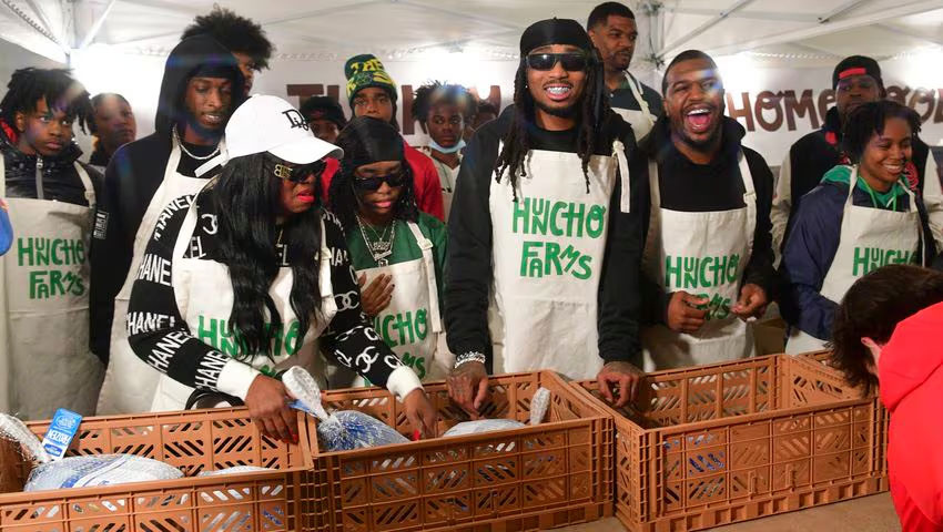 Quavo hosts farmers market for Atlanta families for Thanksgiving